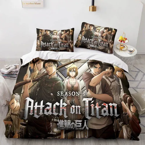 Attack On Titan Cosplay Bedding Sets Comforter Duvet Covers Sheets