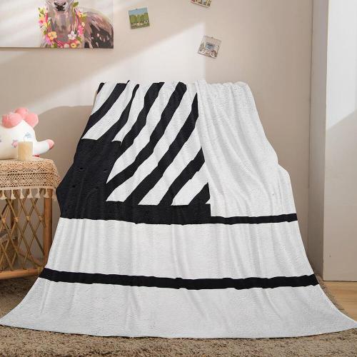Black And White Flannel Fleece Throw Cosplay Blanket Comforter Sets