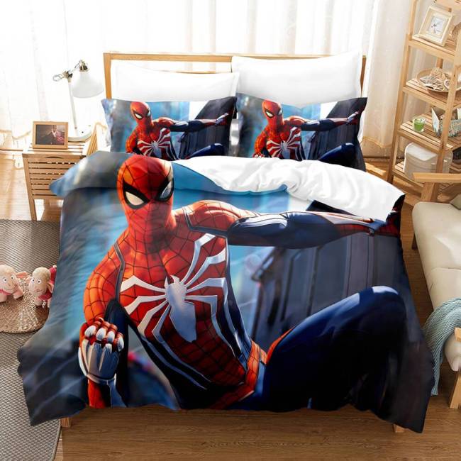 Spiderman Cosplay Full Bedding Set Duvet Cover Comforter Bed Sheets