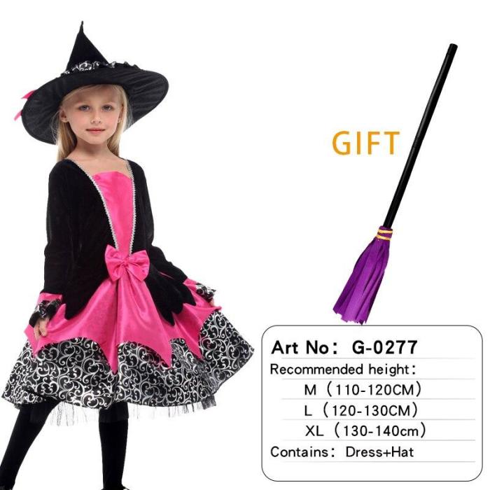 Halloween Anime Costumes Kids Gril Scary Witch Vampire Cosplay Fancy Carnival Suit Christmas Medieval Dress Up