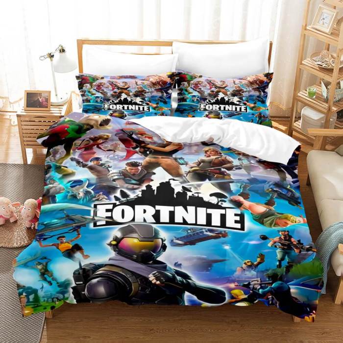 Fortnite And Dj Marshmello Cosplay Bedding Set Duvet Covers Bed Sheets