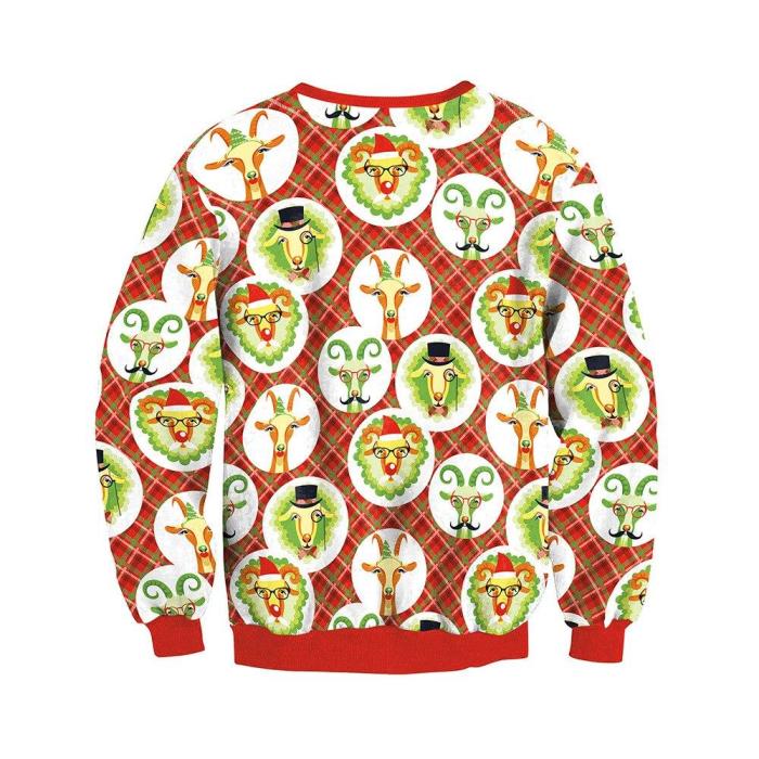 Ugly Christmas Sweater Round Neck  Fashion Long Sleeve Casual Pullover