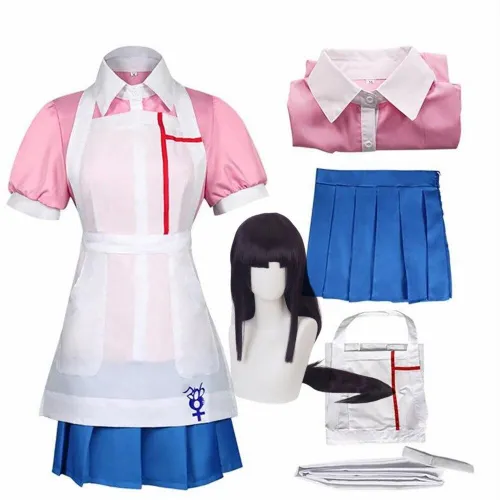 Anime Danganronpa Mikan Tsumiki Cosplay Costume Cafe Maid Uniform Women Dresses