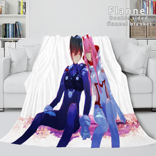 Darling In The Franxx Cosplay Flannel Blanket Throw Comforter Sets