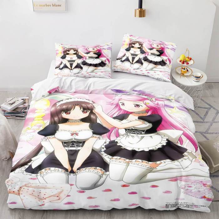 Japan Maid Cute Loli Cosplay Bedding Set Quilt Duvet Covers Bed Sheets
