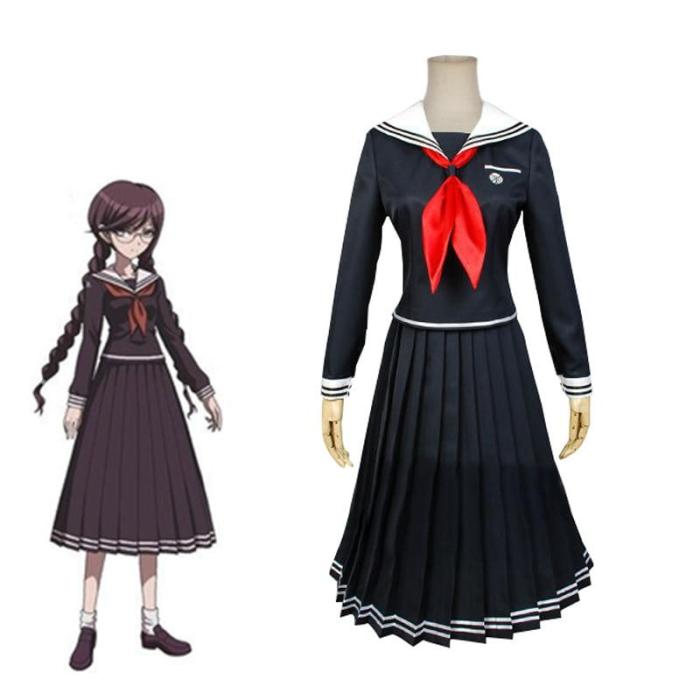 Anime Danganronpa Toko Fukawa Cosplay Costume Dangan-Ronpa Cos Halloween Party Costume Adult Women Jk Sailor Suit Tops Skirt