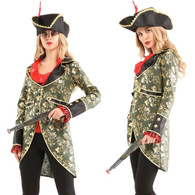 Halloween Women Skull Sexy Pirate Costume Adult Carnival Clothing Headwear Dress Birthday Party Performance Show