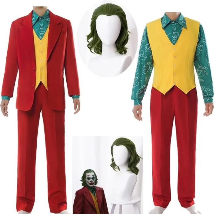 Joker Origin Movie Horror Horror Clown Halloween Party Costume Clown Wig Cosplay Green Synthetic Hair