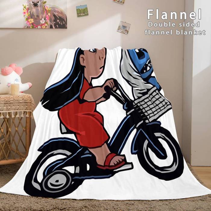 Stitch Flannel Blanket Warm Cozy Bed Blankets Soft Throw Blanket