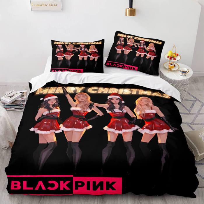 3-Piece Blackpink Cosplay Bedding Set Duvet Cover Sets Bed Sheets