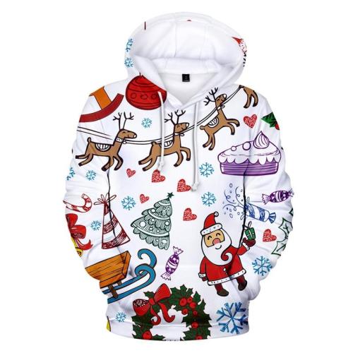 Ugly Christmas Sweater Christmas Unisex Men Women Christmas Novelty Snowman 3D Print Hooded Sweater Warm Sweater Streetwear