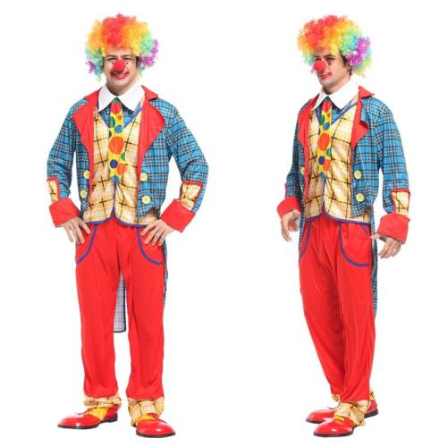 Halloween Cosplay Adult Clown Clothing For Men Women Costumes Birthday Party Joke Suits Carnival Role Play Dress No Wig