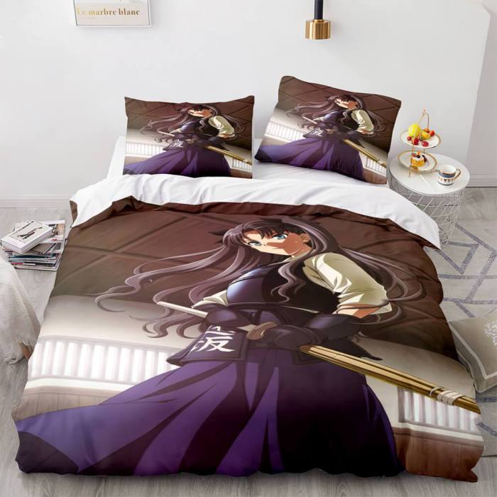 Fate Stay Night Tohsaka Rin Bedding Set Duvet Covers Quilt Bed Sheets