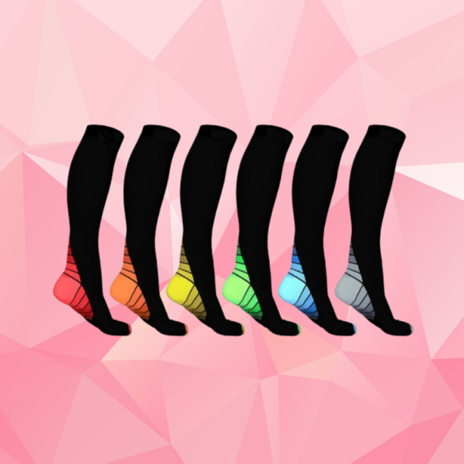 Unisex Athletic Compression Socks (6 Pairs)