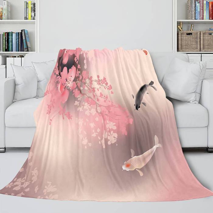 Flower Flannel Fleece Throw Cosplay Blanket Comforter Set