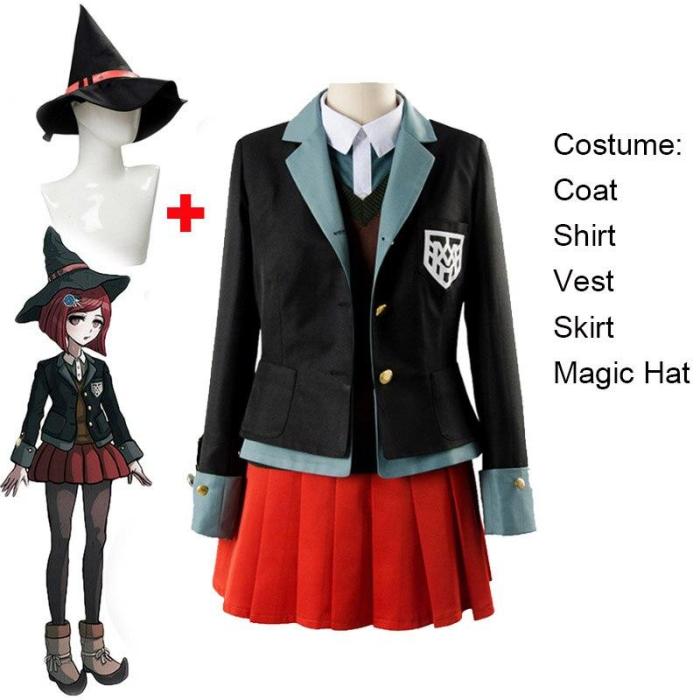 Yumeno Himiko Anime Danganronpa Cosplay Halloween Party Woman Japanese Uniform Cosplay Costumes Coat+Shirt+Vest+Skirt+Hat