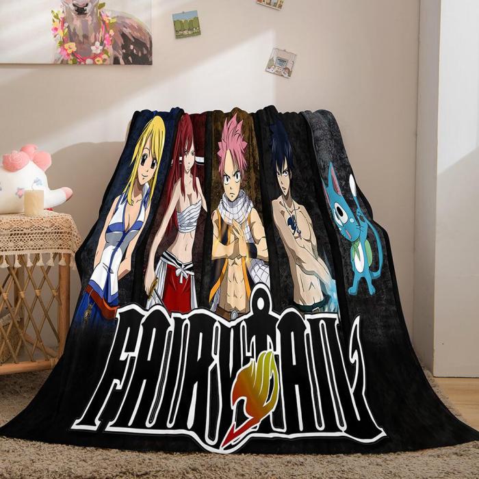 Fairy Tail Flannel Caroset Throw Cosplay Blanket Comforter Set