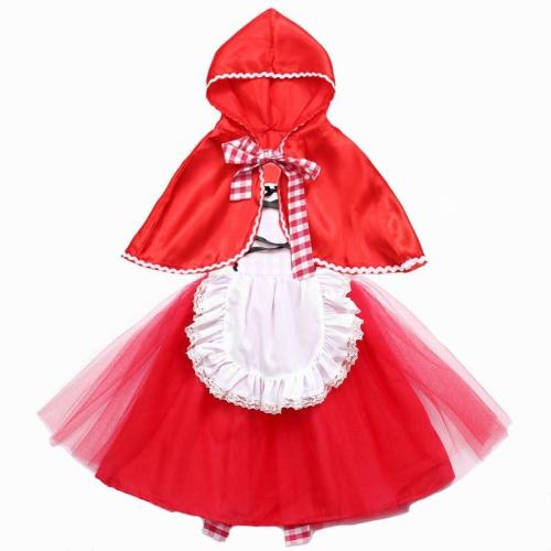 Little Red Riding Hood Dress Costume For Toddlers And Girls Cosplay Dress Princess Halloween Costume Clothing