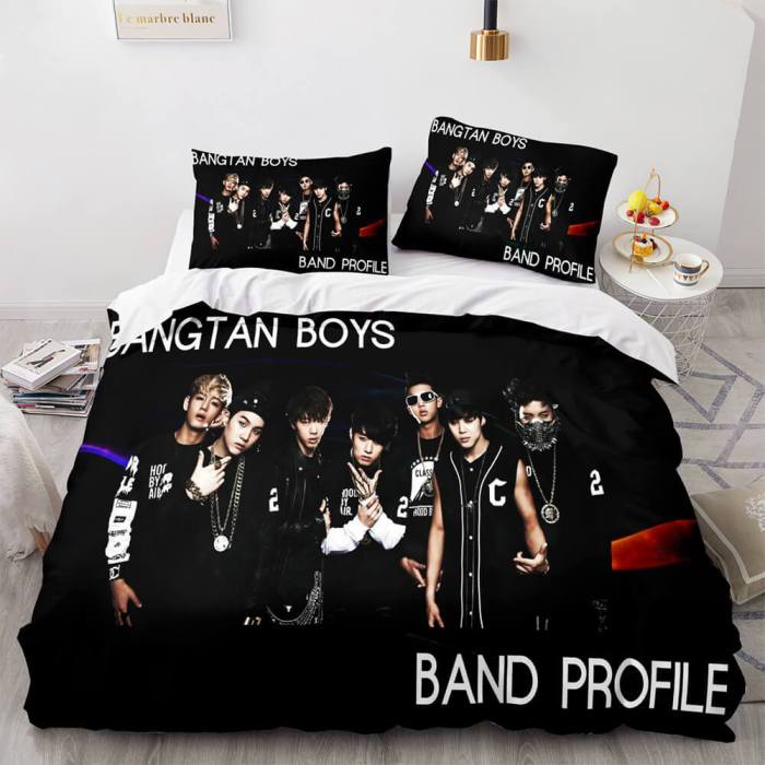 Bts Team Cosplay 3 Piece Bedding Set Duvet Covers Comforter Bed Sheets