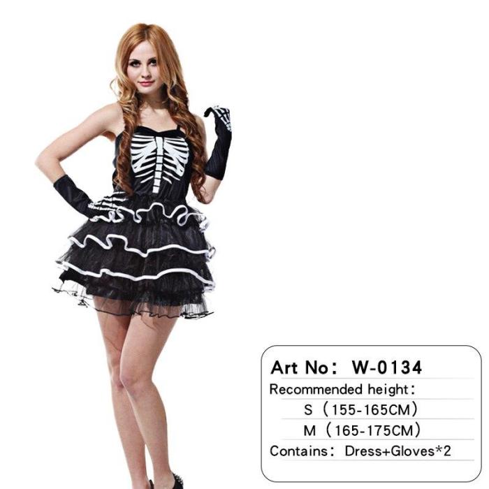 Halloween Women Skull Sexy Pirate Costume Adult Carnival Clothing Headwear Dress Birthday Party Performance Show