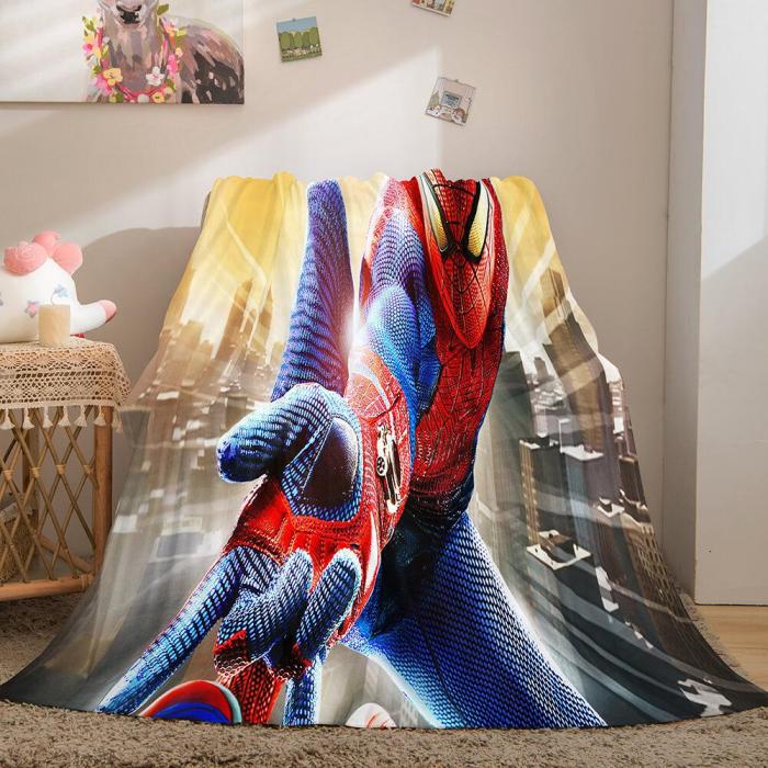 Spiderman Flannel Fleece Throw Cosplay Blanket Halloween Comforter Set