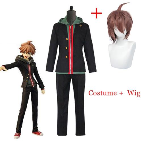 Anime Danganronpa Dangan Ronpa Makoto Naegi Coat Cosplay Costume Halloween Carnival Uniform And Wigs Customized Size Accepted