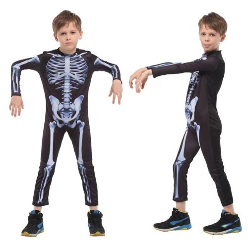 Halloween Costume Skull Skeleton Ghost Cosplay Costumes Children Carnival Masquerade Dress Robes Scary Dress Up