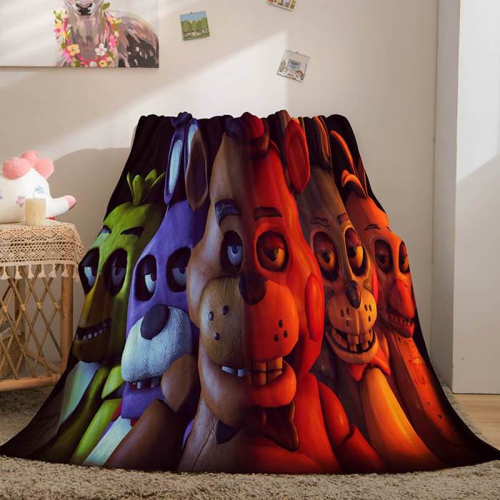 Five Nights At Freddy'S Flannel Caroset Throw Cosplay Blanket Comforter Set