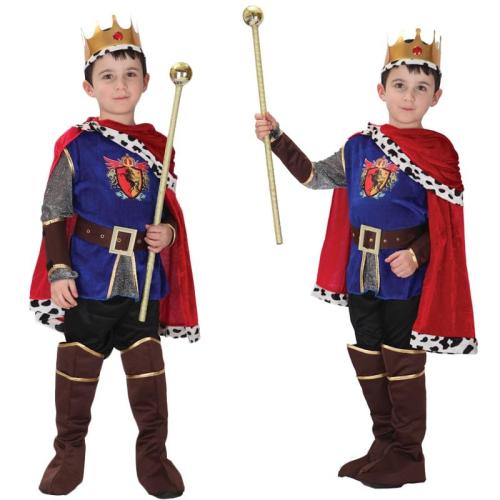 Halloween King Prince With Crown Belt Cape Shoes Cover Cosplay Costume Birthday Party Children Boys Girls Christmas Cosplay