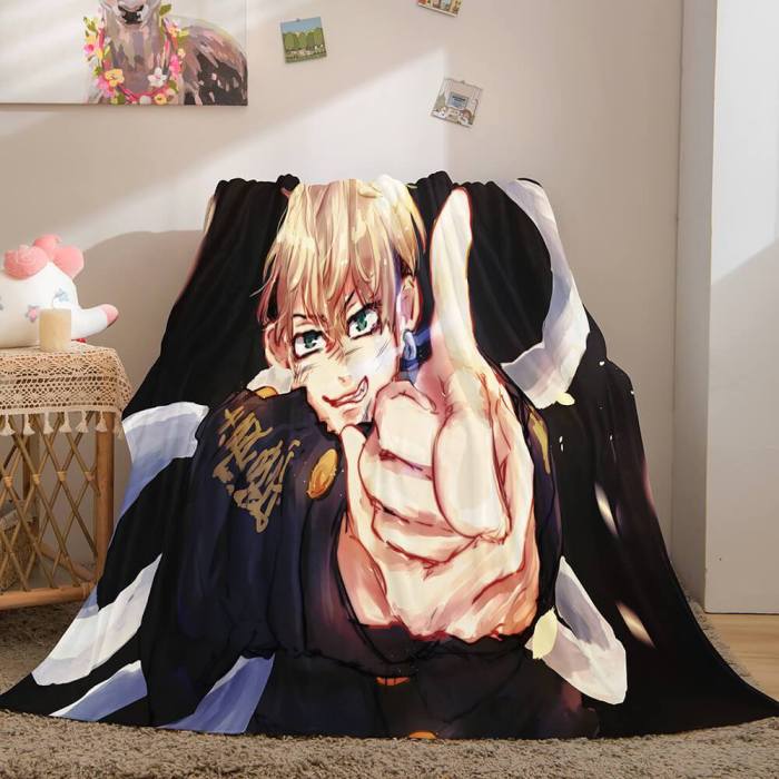 Tokyo Revengers Cosplay Flannel Blanket Throw Comforter Bedding Sets