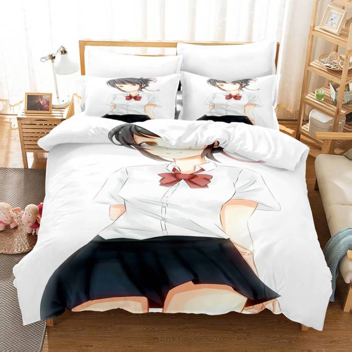 Anime Kizuna Ai Cosplay Bedding Set Duvet Covers Comforter Bed Sheets