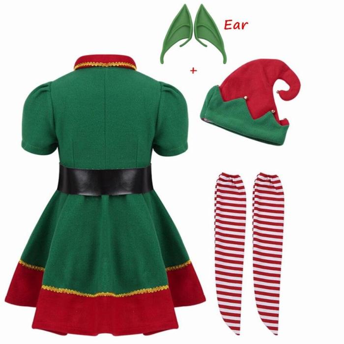 Elf Costume For Kids/Adult Christmas Santa Claus Costume Family Green Elf Cosplay Costumes Carnival Party Supplies Weihnachtself