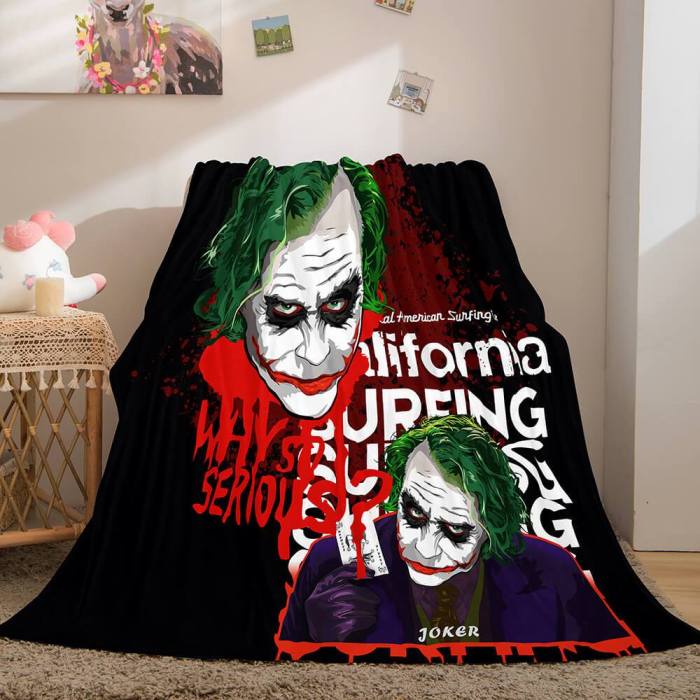 Joker Flannel Caroset Throw Cosplay Blanket Comforter Set