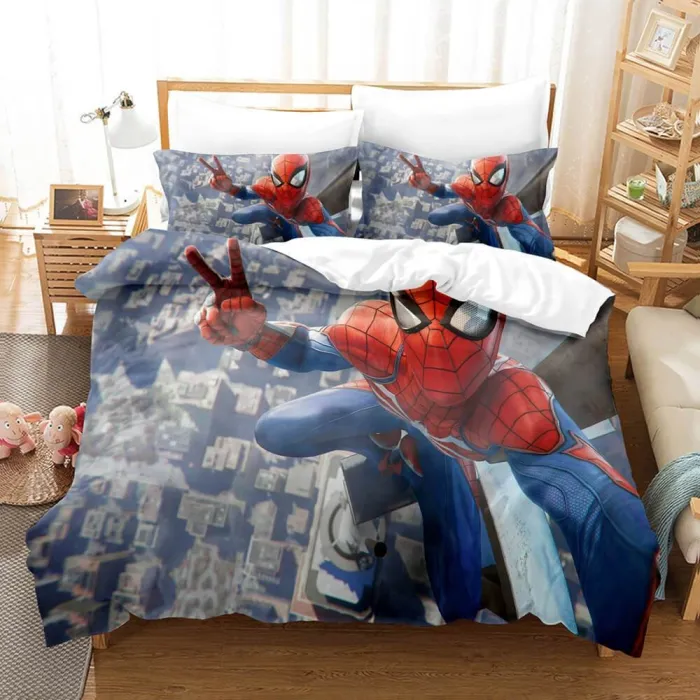 Spider-Man Cosplay Full Bedding Set Duvet Cover Comforter Bed Sheets