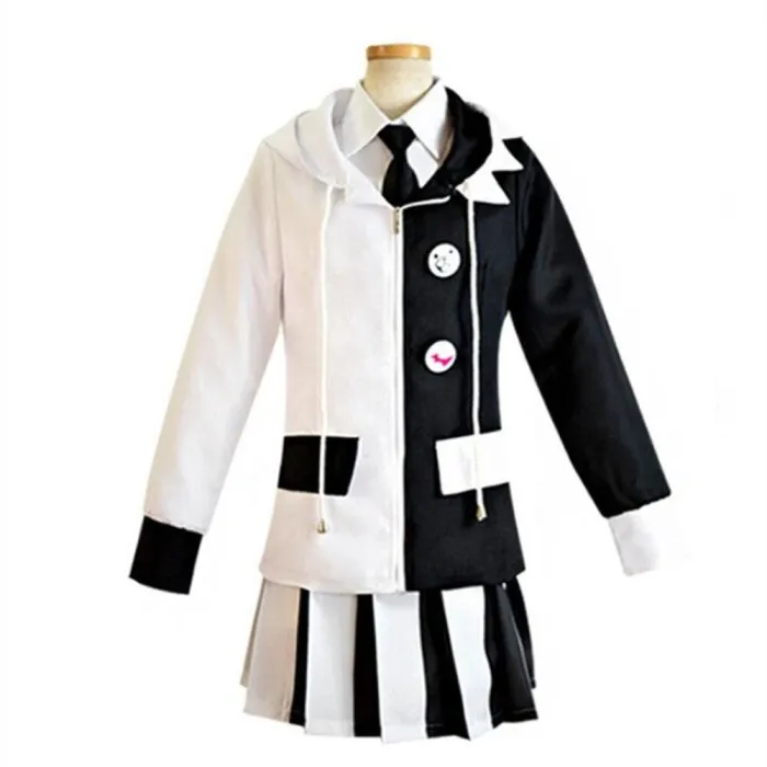 Anime Danganronpa V3 Killing Harmony Monokuma Unisex Coat Shirt Skirt Tie Socks Cosplay Costumes Clothes