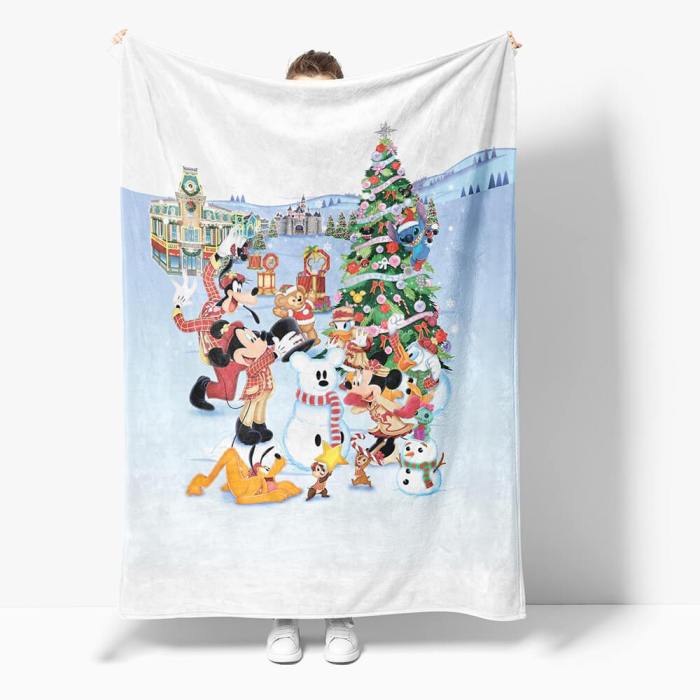 Mickey Mouse Minnie Mouse Flannel Fleece Throw Cosplay Blanket Set