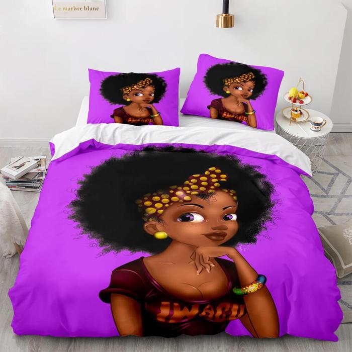 African Girls Cosplay Bedding Sets Duvet Covers Comforter Bed Sheets