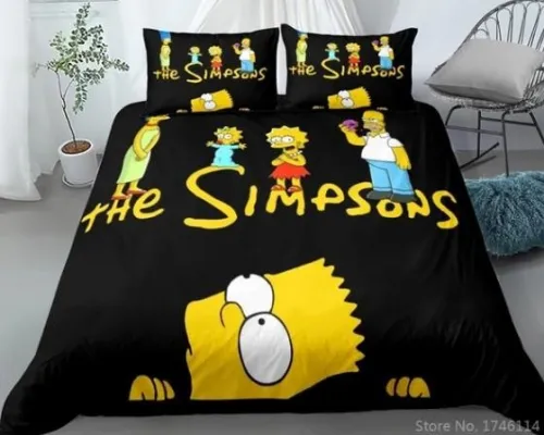 The Simpsons Cosplay Bedding Set Duvet Cover Comforter Bed Sheets