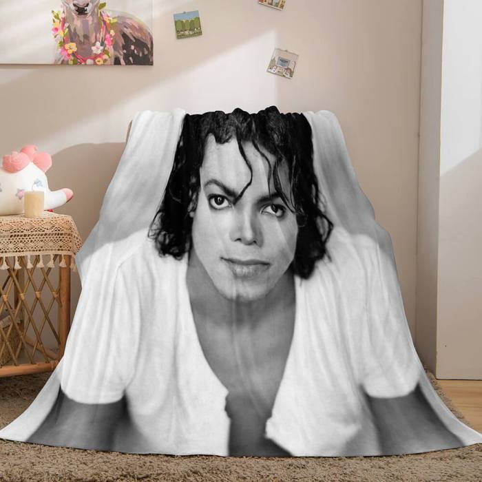 Michael Jackson Flannel Throw Blanket Micro Fleece Plush Covers Blanket