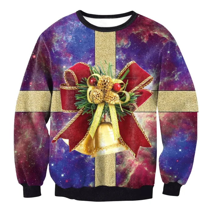 Ugly Christmas Sweater Unisex Men Women Long Sleeve O-Neck Loose Pullover Tops Xmas Casual Funny Print Sweatshits