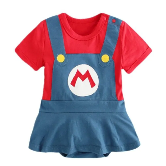 Baby Super Mari Bros Cosplay Jumpsuit Suit Boy Girl Halloween Anime Fantasy Luigi Romper Born Long Sleeve Dress Costume