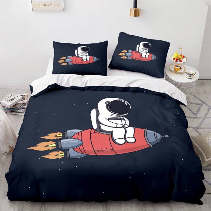 Space Astronaut Bedding Set Duvet Cover Comforter Bed Sheets