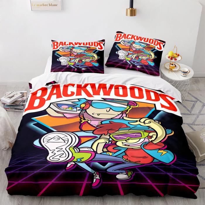 Backwoods Rick And Morty Cosplay 3 Piece Bedding Duvet Cover Sets
