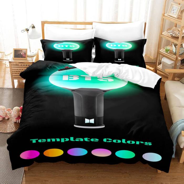 Bts Cosplay 3 Piece Bedding Sets Duvet Covers Bed Sheets