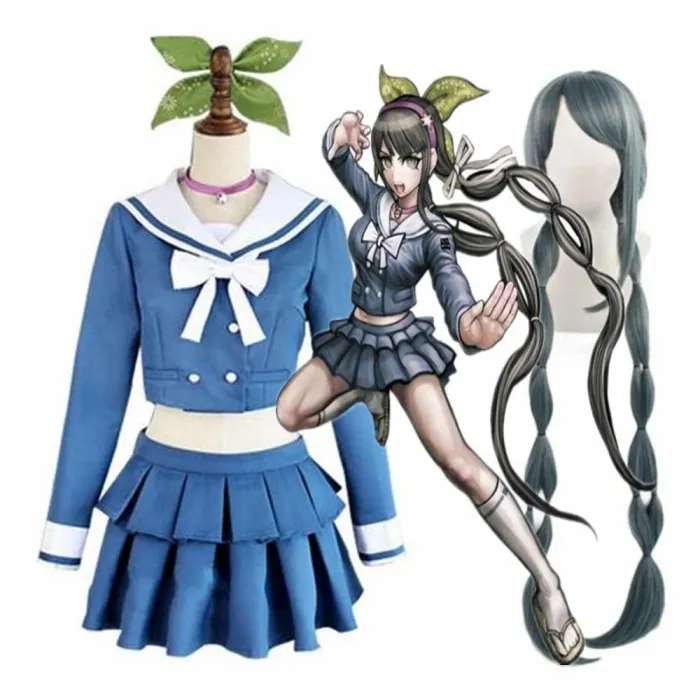 Anime Danganronpa Killing Chabashira Tenko Cosplay Costumes Women Blue School Uniform Outfit Dress Sailor Suit