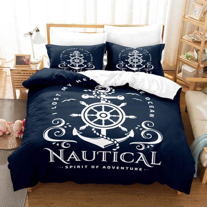 Marine Anchor Bedding Set Duvet Cover Comforter Bed Sheets