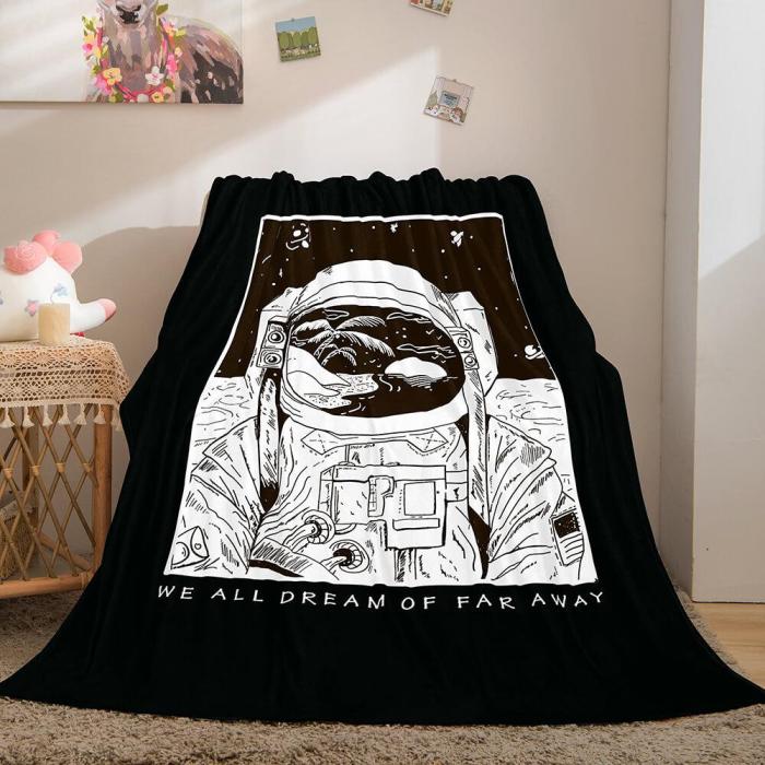 Astronaut Blanket Soft Flannel Blanket Comforter Bedding Sets