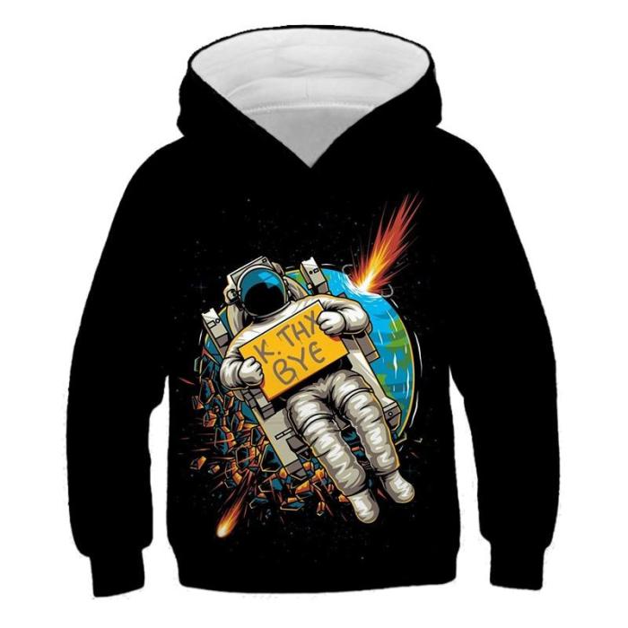 Kids Clothes Boys Astronaut Space 3D Print Hoodies Children'S Clothing Cartoon Long Sleeve For Girls Autumn Pullovers Sweatshirt