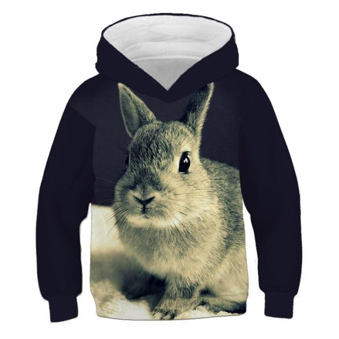 Baby Girls Clothes Sweety Cute Rabbit 3D Print Hoodies Kids Sweatshirts Hoodie Sweater For Children Outwfits Baby Boys Long Tops