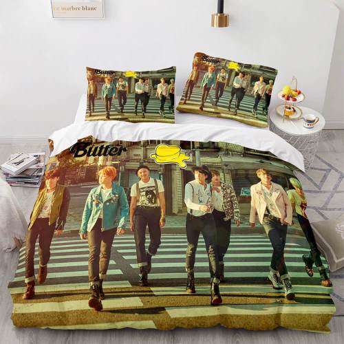 Bts Butter Cosplay Soft Bedding Set Full Duvet Covers Bed Sheets